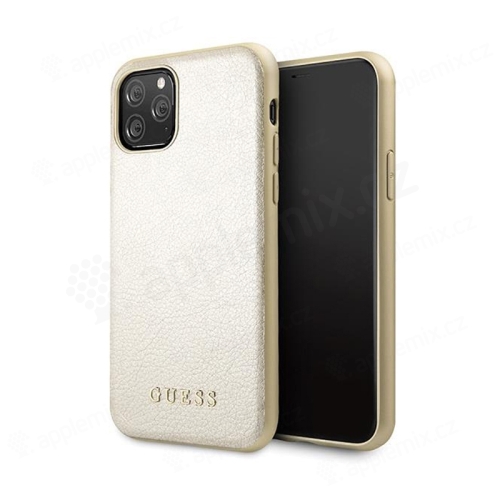 Kryt GUESS IriDescent pro Apple iPhone 11 Pro - plastový / umělá kůže - zlatý