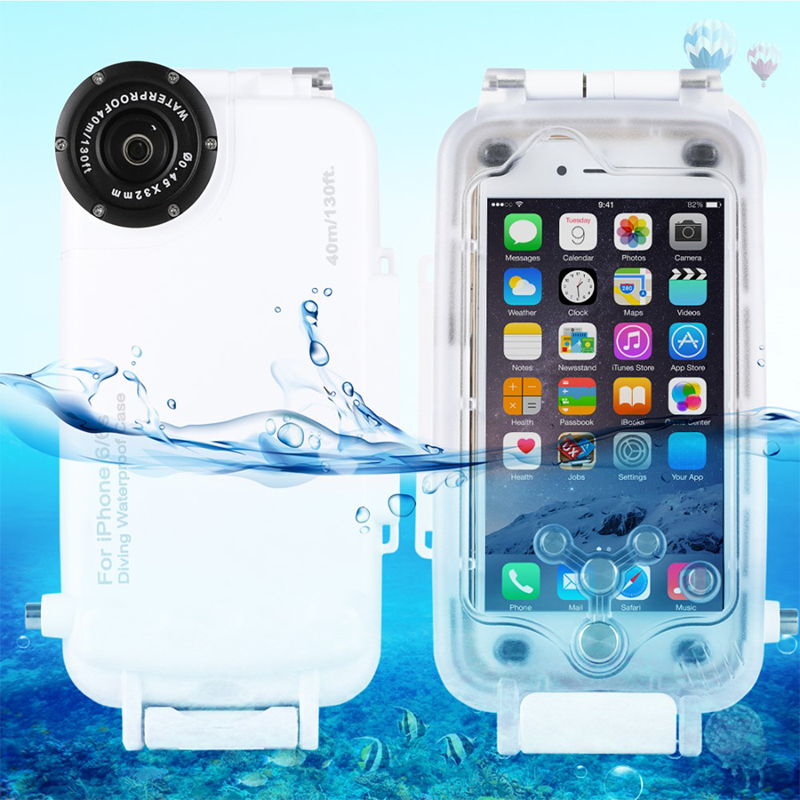Vodotěsné pouzdro s odolností do 40m hloubky (IPX8) a kompasem pro Apple iPhone 6 / 6S - bílé