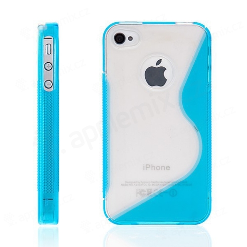 Ochranný kryt / pouzdro pro Apple iPhone 4 / 4S protiskluzový - modro-průhledný