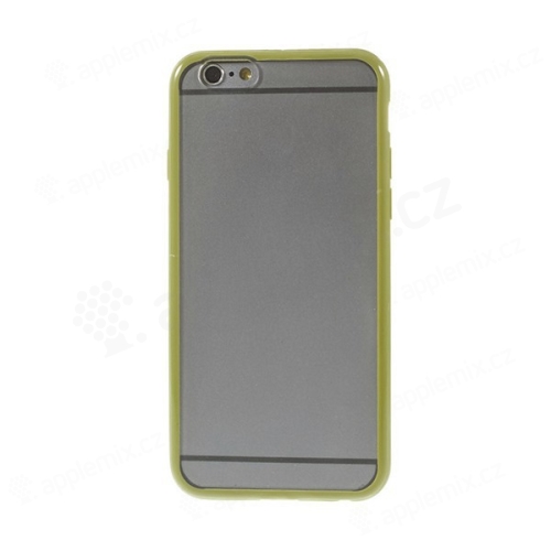 Kryt pro Apple iPhone 6 / 6S - gumový plastový / zelený rámeček - matný průhledný
