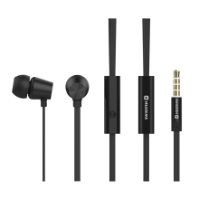 Sluchátka SWISSTEN s mikrofonem pro Apple iPhone / iPad / iPod a další zařízení - černá