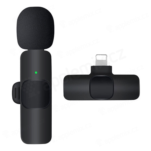 Mikrofón pre Apple iPhone - Lightning - bezdrôtové pripojenie - nabíjanie cez USB-C - čierny