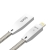 Synchronizačný a nabíjací kábel HOCO Lightning pre Apple iPhone / iPad / iPod - samonavíjací - nylonový - reflexný / Champagne