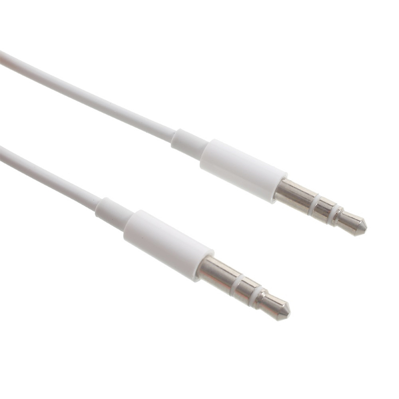 Propojovací audio kabel 3,5mm jack - samec / samec 3 pin - 1m - bílý