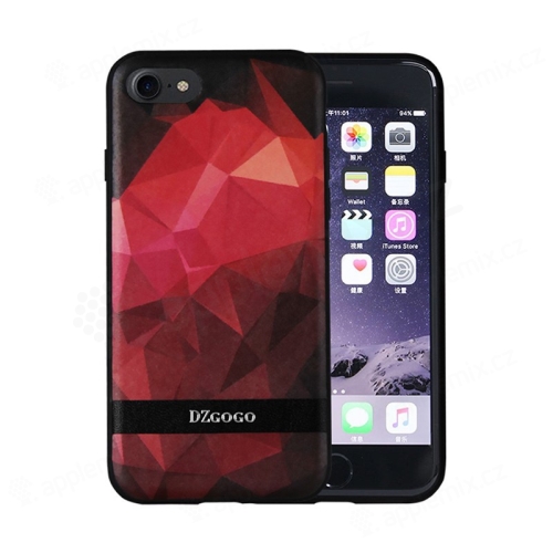 Kryt DZGOGO pro Apple iPhone 7 / 8 - plast / umělá kůže - červené tvary