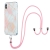 Kryt pro Apple iPhone Xs Max - mramorové obrazce - šňůrka - růžový