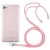 Kryt pre Apple iPhone 7 / 8 / SE (2020) / SE (2022) - Šnúrka - Gumový - Priehľadný / Ružová šnúrka