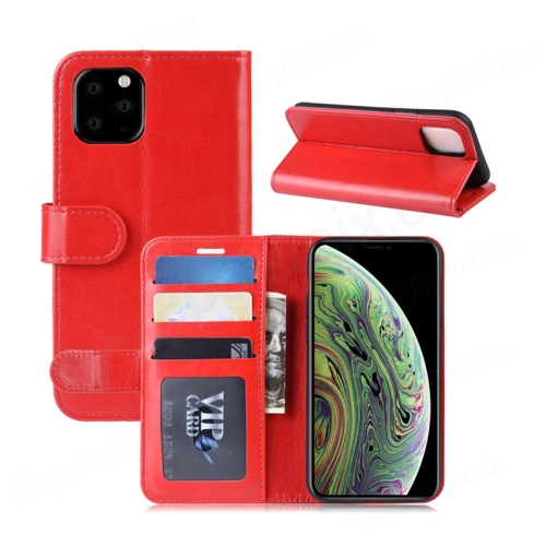 Puzdro pre Apple iPhone 11 Pro - Puzdro na kreditnú kartu - Umelá koža - Červené