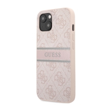 Kryt GUESS 4G Stripe pro Apple iPhone 13 - gumový / umělá kůže - růžový