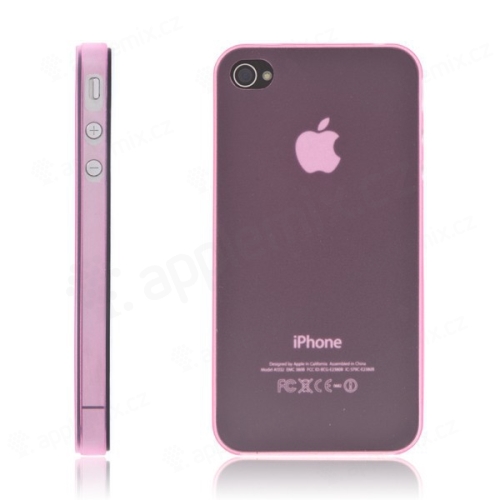 Ultra tenký ochranný kryt pro Apple iPhone 4 / 4S (tl. 0,3mm) - matný - růžový