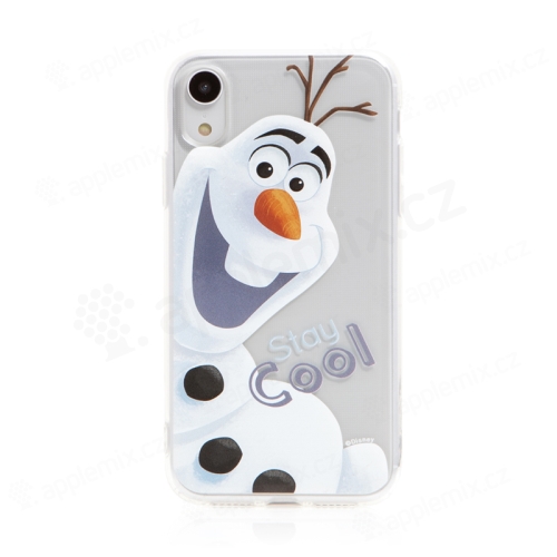 Kryt DISNEY pro Apple iPhone Xr - Ledové království - sněhulák Olaf - gumový - průhledný