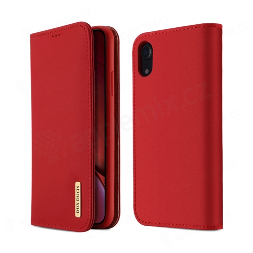 Pouzdro DUX DUCIS Wish pro Apple iPhone Xr - stojánek - červené / hnědé