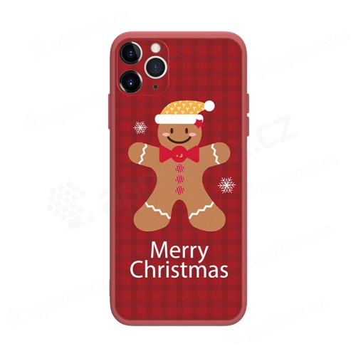 Kryt pre Apple iPhone 12 Pro Max - Vianočný - gumový - červený / perníkový