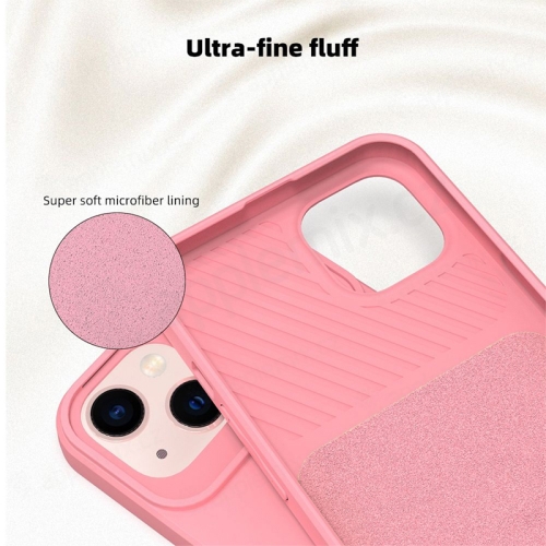 Kryt Slide Cover pre Apple iPhone 15 - Kryt fotoaparátu - Pohodlný na dotyk - Gumový - Ružový