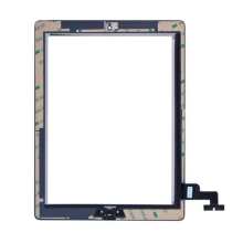 Přední dotykové sklo (touch screen) pro Apple iPad 2.gen. - osazený díl - Home Button + konzole na foto - černé