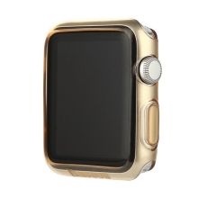 Ultra tenké gumové pouzdro BASEUS pro Apple Watch 38mm (tl. 0,65mm) - průhledné - zlatě probarvené