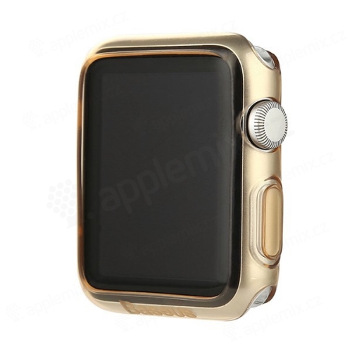 Ultra tenké gumové pouzdro BASEUS pro Apple Watch 38mm (tl. 0,65mm) - průhledné - zlatě probarvené