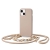 Kryt TECH-PROTECT pre Apple iPhone 14 Plus - šnúrka + ozdoba - silikón - béžový