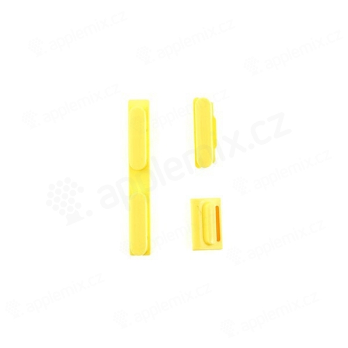Sada bočných tlačidiel pre Apple iPhone 5C (Power + Volume + Mute) - žltá - A+ kvalita