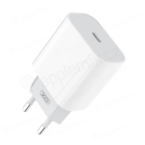 20W EU napájecí adaptér / nabíječka XO - rychlonabíjecí - USB-C pro Apple iPhone / iPad - bílý