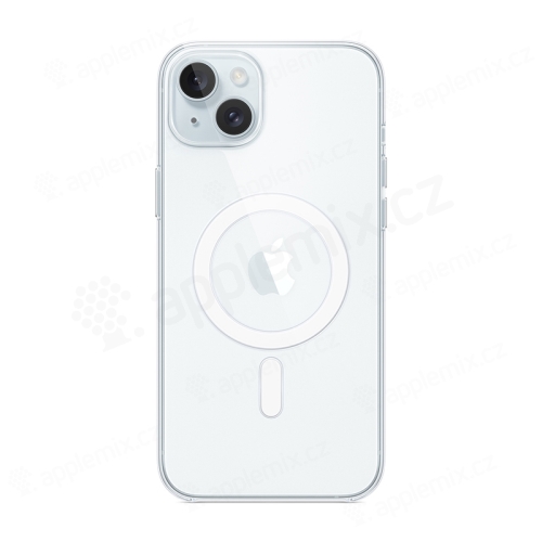 Originálny kryt pre Apple iPhone 15 Plus - MagSafe - plast / guma - priehľadný