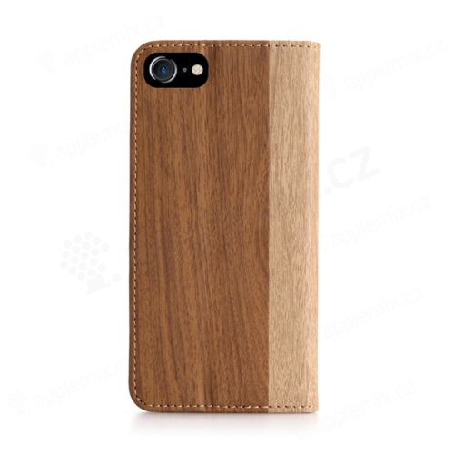 Puzdro pre Apple iPhone 7 / 8 / SE (2020) / SE (2022) - drevo - syntetická koža - hnedé