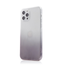 Kryt pro Apple iPhone 12 / 12 Pro - barevný přechod - gumový - průhledný / šedý