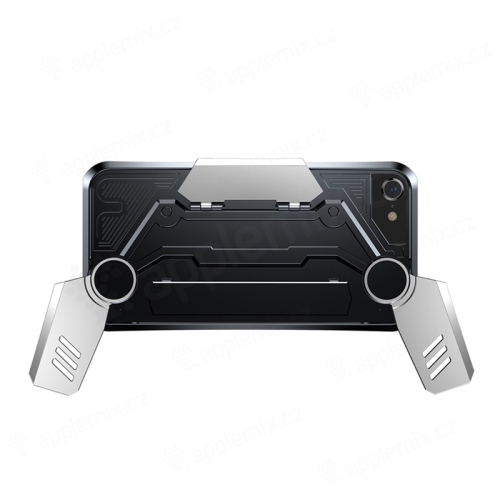 Kryt BASEUS pro Apple iPhone 7 / 8 / SE (2020) / SE (2022) - herní provedení s úchyty - plastový - černý / stříbrný