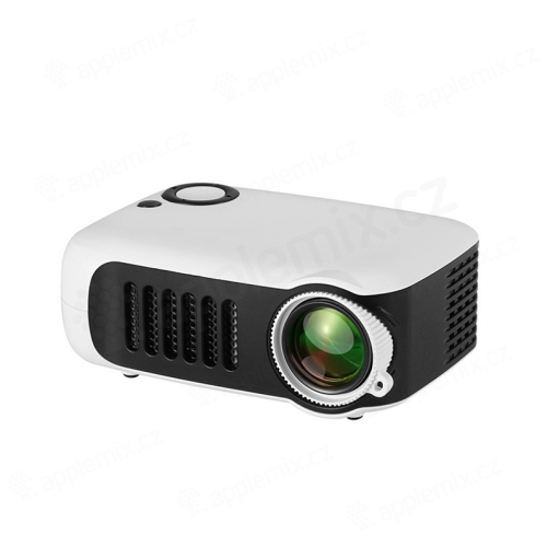 Mini projektor A2000 - HDMI / USB připojení + stativ - bílý