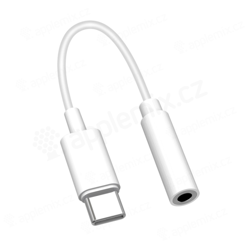 Adaptér USB-C na 3,5 mm jack - 10 cm - biely