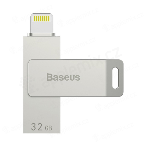 Flash disk BASEUS 32GB MFi certifikovaný - Lightning a USB konektor - stříbrný
