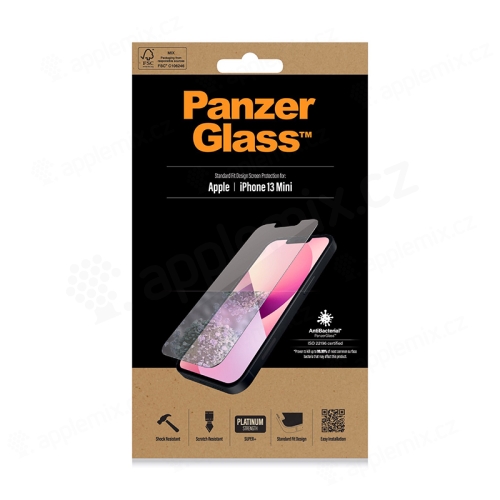 Tvrzené sklo (Tempered Glass) PANZERGLASS pro Apple iPhone 13 mini - čiré - antibakteriální - 0,4mm