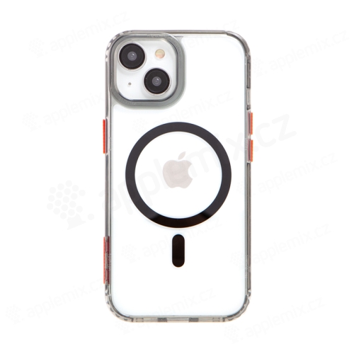 Kryt pro Apple iPhone 15 - MagSafe kompatibilní - plastový / gumový - průhledný / černý