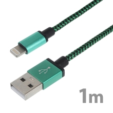 Synchronizační a nabíjecí kabel Lightning pro Apple zařízení - tkanička - zelený - 1m