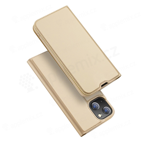 Puzdro DUX DUCIS pre Apple iPhone 13 mini - stojan + slot na kreditnú kartu - zlaté