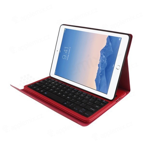 Elegantní pouzdro + odnímatelná klávesnice Bluetooth 2v1 pro Apple iPad Air 2 - červené