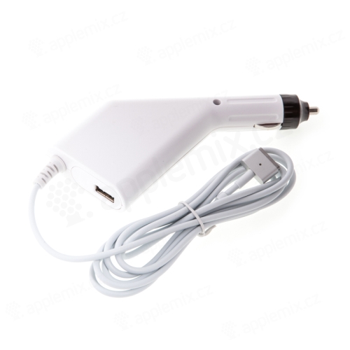 Autonabíječka pro Apple MacBook Air s USB portem - 45W MagSafe 2 - bílá
