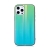 Kryt pro Apple iPhone 12 / 12 Pro - barevný přechod a lesklý efekt - gumový / skleněný - mátově zelený