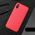 Kryt USAMS pre Apple iPhone X - perforovaný / s otvormi - pletená textúra - gumový - červený