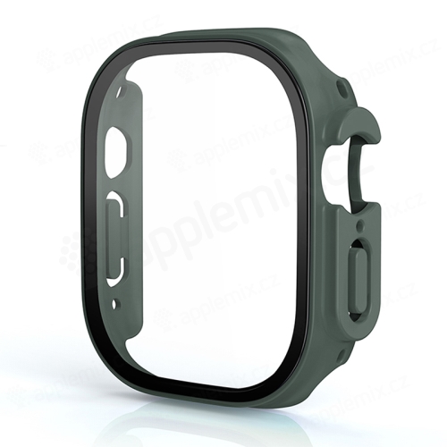 Tvrzené sklo + rámeček pro Apple Watch Ultra 49mm - tmavě zelený