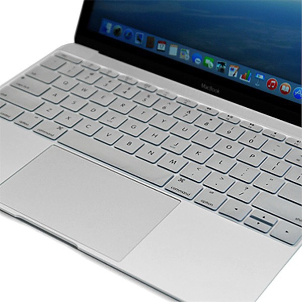 Kryt klávesnice ENKAY pro Apple MacBook 12 / Pro 13 (2016) bez Touch baru - silikonový - stříbrný - US verze