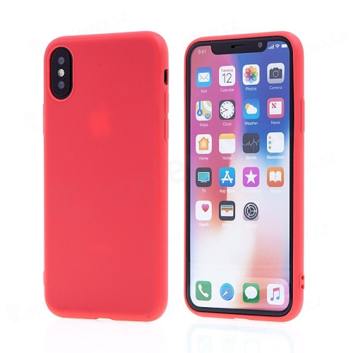 Kryt pre Apple iPhone X - Ultratenký - Gumový - Červený