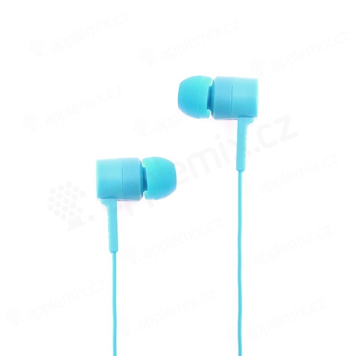 Sluchátka SWISSTEN pro Apple zařízení - špunty - ovládání + mikrofon - plast - modrá