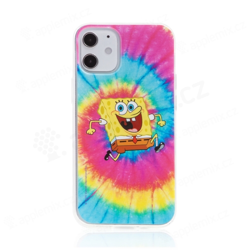 Kryt Sponge Bob pre Apple iPhone 12 mini - gumový - psychedelický Sponge Bob
