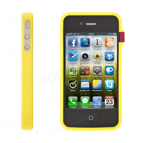 Bumper pro iPhone 4 / 4S - s náhradní spojkou - žlutý