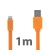 Synchronizačný a nabíjací kábel Lightning pre Apple iPhone/iPad/iPod - v tvare rezancov - oranžový