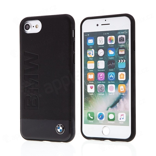Kryt BMW pro Apple iPhone 6 / 6S / 7 / 8 - kožený - černý - motiv BMW