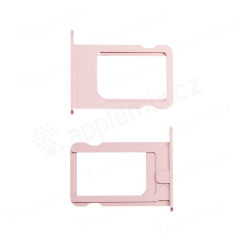 Rámeček / šuplík na Nano SIM pro Apple iPhone 5S / SE - růžový (Rose Gold) - kvalita A+