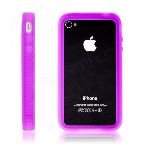 Ochranný rámeček / bumper pro Apple iPhone 4 gumový - fialový