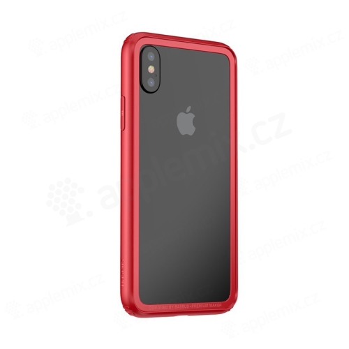 Rámeček / bumper BASEUS pro Apple iPhone X - gumový - červený